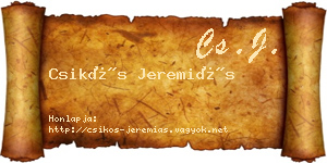 Csikós Jeremiás névjegykártya
